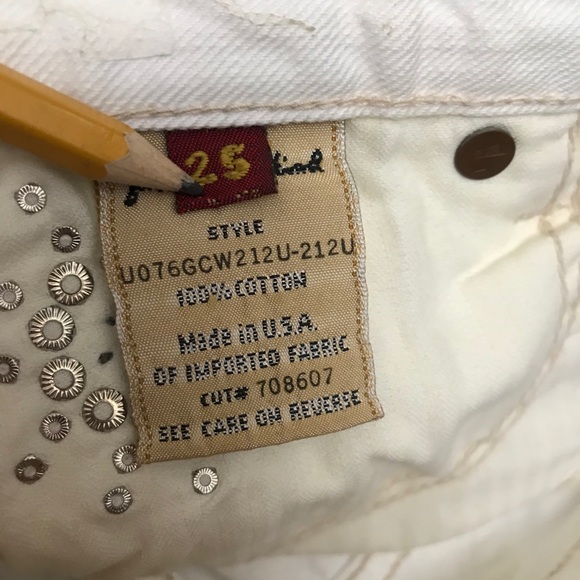 7FAM Jeans Boot Leg Flare Rhinestones - Picture 8 of 8